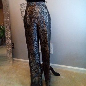 Sleek Paisley - blk & silver, pant, size 12
